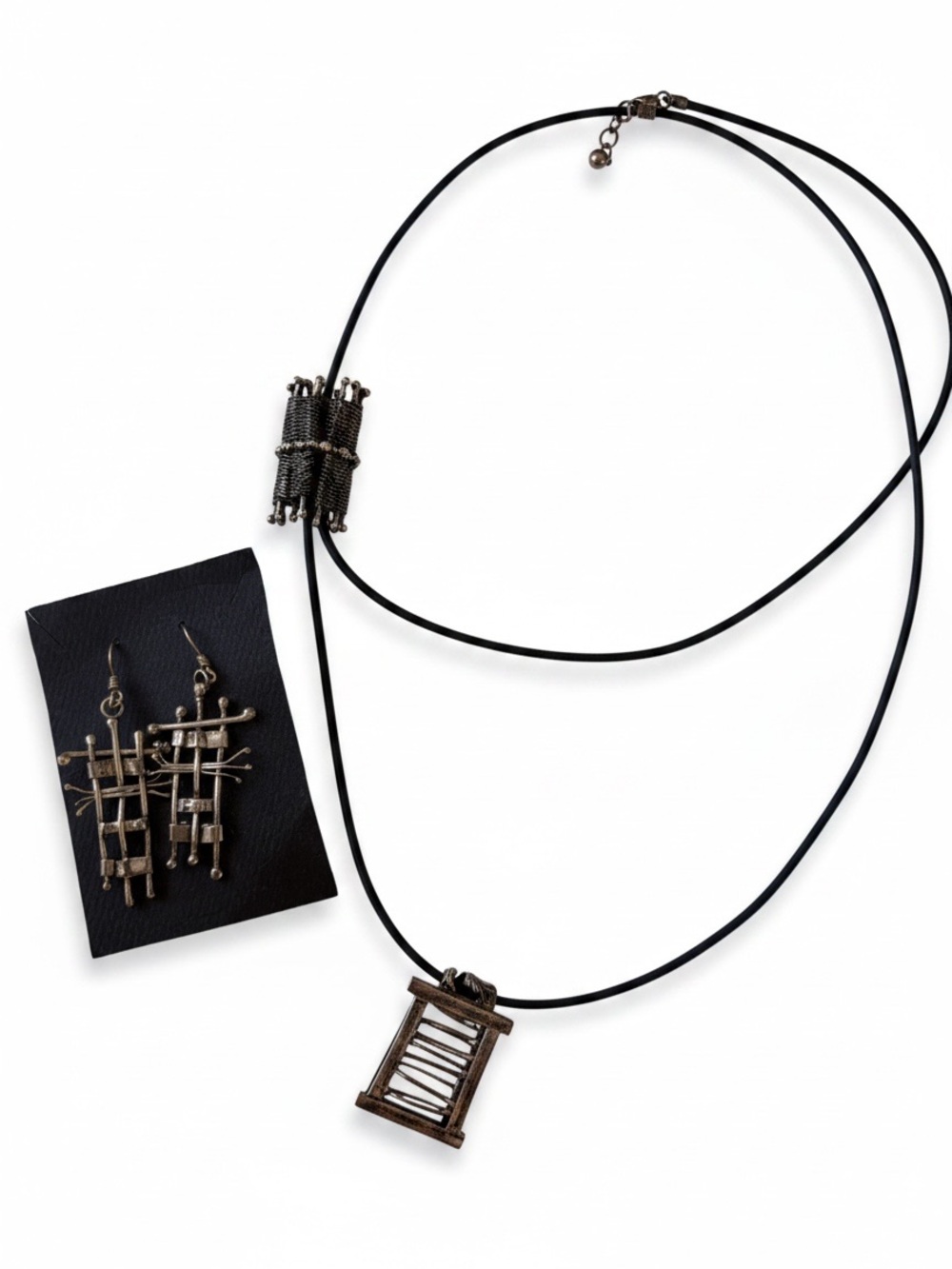 Modernist Artisan Silver Statement Jewelry Set